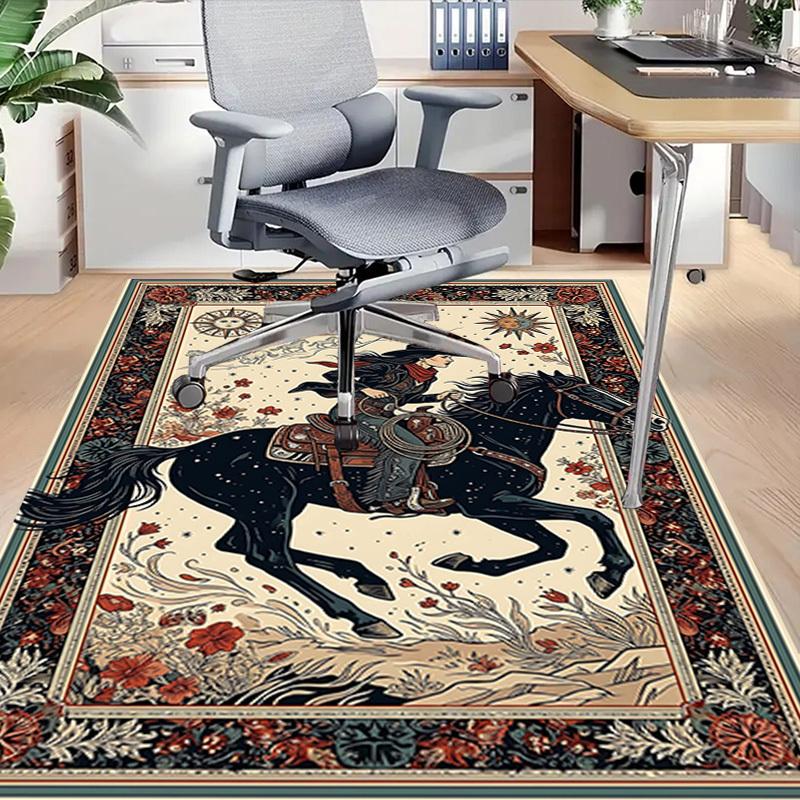 1PC Cowgirl Horse Non-Slip Floor carpet, Office, family, bedroom, Studio - Large Area Rug, Vibrant Colors-C0499