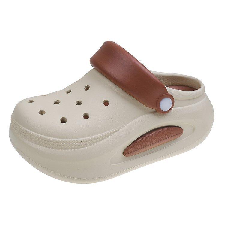 

Летняя уличная обувь с дырками женские новые нескользящие двухсторонние eva прохладные тапочки дышащие дезодорирующие толстая подошва тапочки для ходьбы по дерьму 40 коричневый