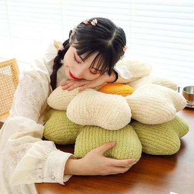 Throw Pillow Sweet Color Flower Shape Elastic Fully Filling Plush Stuff Toy Sofa Bed