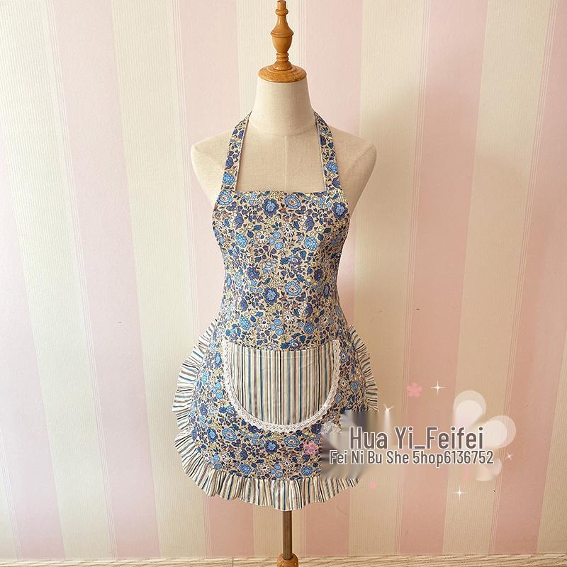Korean Style Cotton Lace Apron - Cute, Sleeveless, Anti-Stain Kitchen Wear