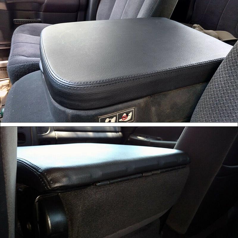 Car Center Console Armrest Cover Lid Skin for Dodge Ram 1500 2500 3500 2002-2008 PU Leather Console Box Arm Rest Cushion Protector Replacement