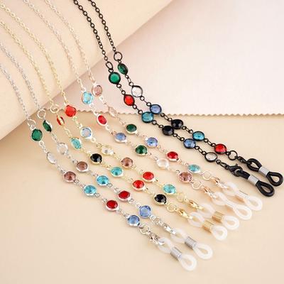 Metal Chain Colorful Rhinestone Mask Chain Spectacle Cord Metal Glasses Chain Sunglasses Chains