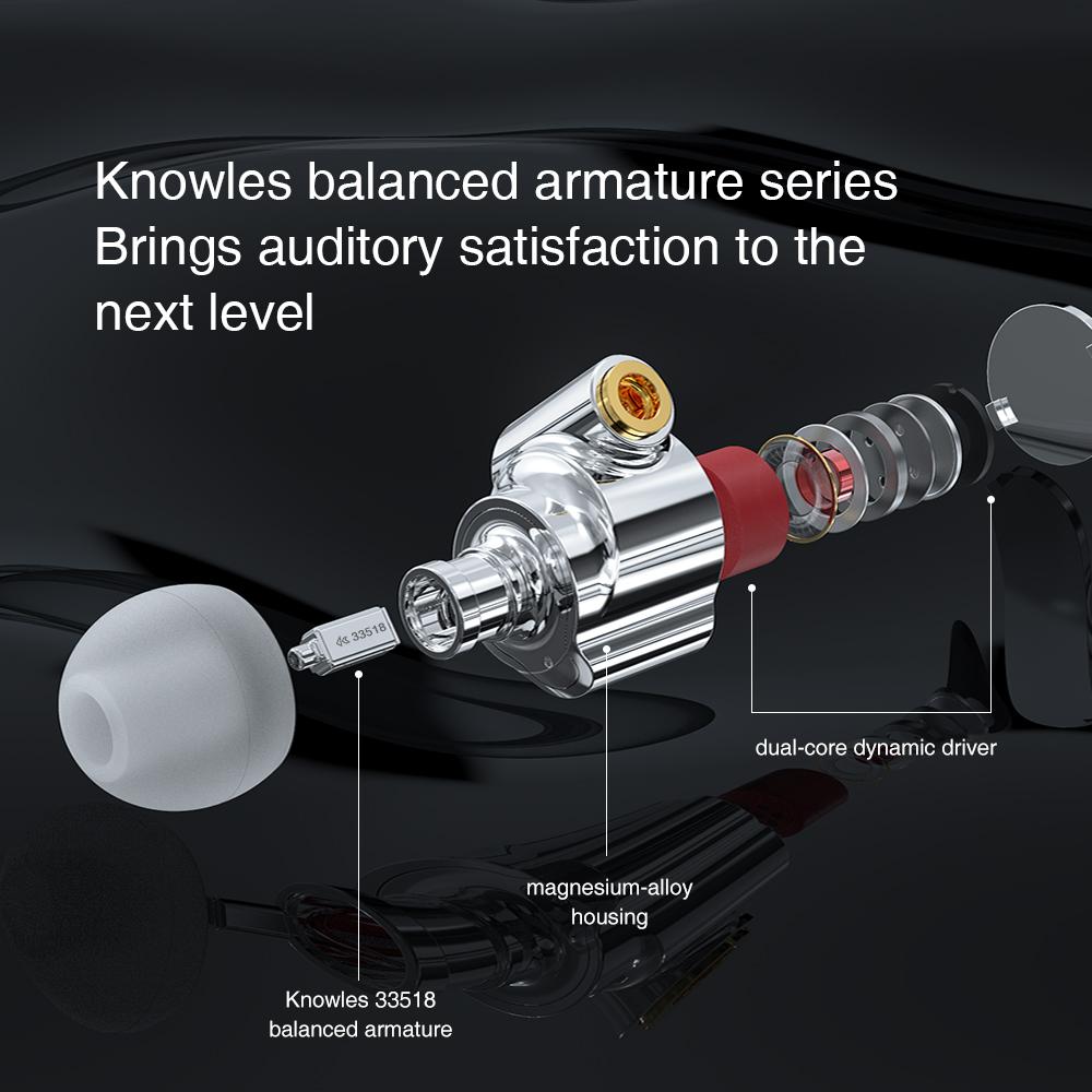 TRN TA1 Hi-FI 1BA+1DD Hybrid (Knowles 33518,8mm Dynamic) In-ear Earphone Drive HIFI Bass Metal Monitor Running Sport Headphone