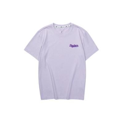 Letter Print American Retro Sports Casual Quick-Dry Round Neck Short Sleeve T-Shirt Unisex Tops Orchid-Purple L224U080-01X5