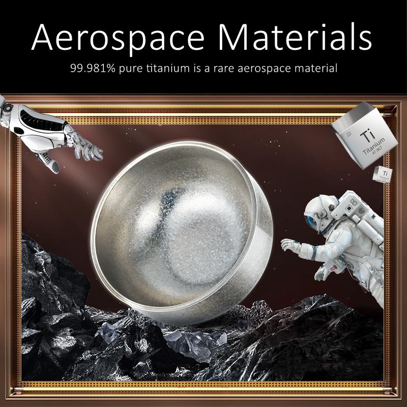 LFGB Certificated 99.981% Pure Titanium Bowl Luxury Aerospace Material Dinnerware Fall Resistant Ultra Weightless Baby Tableware