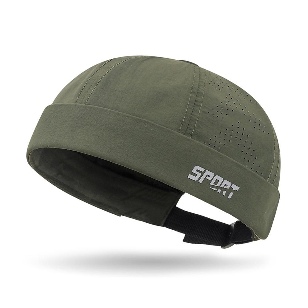 Sommer Beanie Street Hat Hip Hop Netz Atmungsaktiv Ohne Schirm Docker Mütze Einfarbig Schnelltrocknend Melonen Beanie Mütze Für Männer Frauen gray