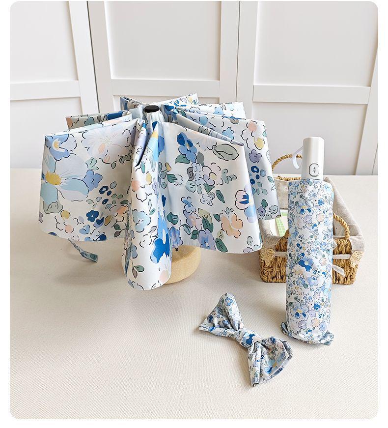 Japanese Floral Parasol Umbrella: Automatic, UV-Resistant, Cartoon Design for Rain or Shine