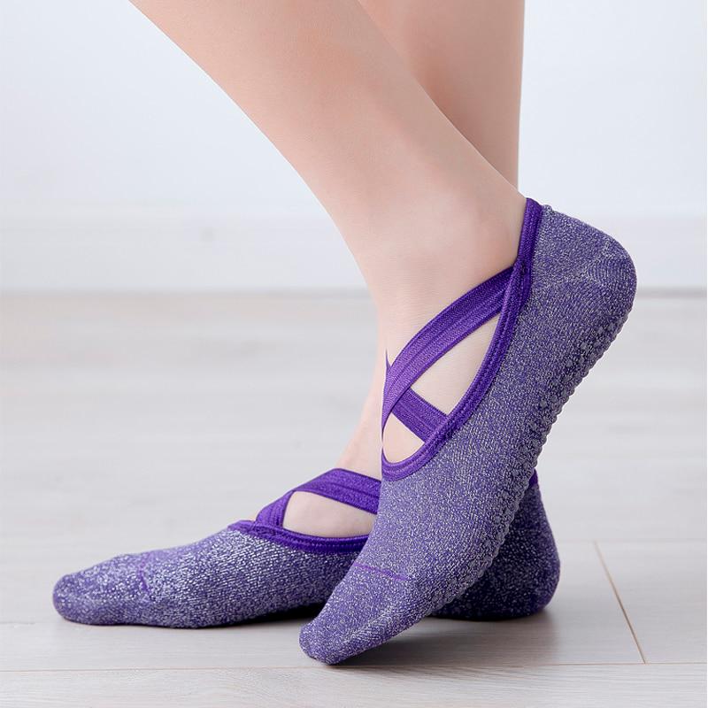 Neue Damen Yoga Socken Anti-Rutsch-Bandage Sport Damen Mädchen Ballett Socken Tanzsocken Hausschuhe