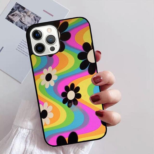 

Чехол для телефона Trippy Happy Face Hippie Indie 90s Y2K для iPhone 11 12 13 14 Pro Max mini XR XS SE 2020 6 7 8 Plus Samsung S21 S22 iPhone 12mini