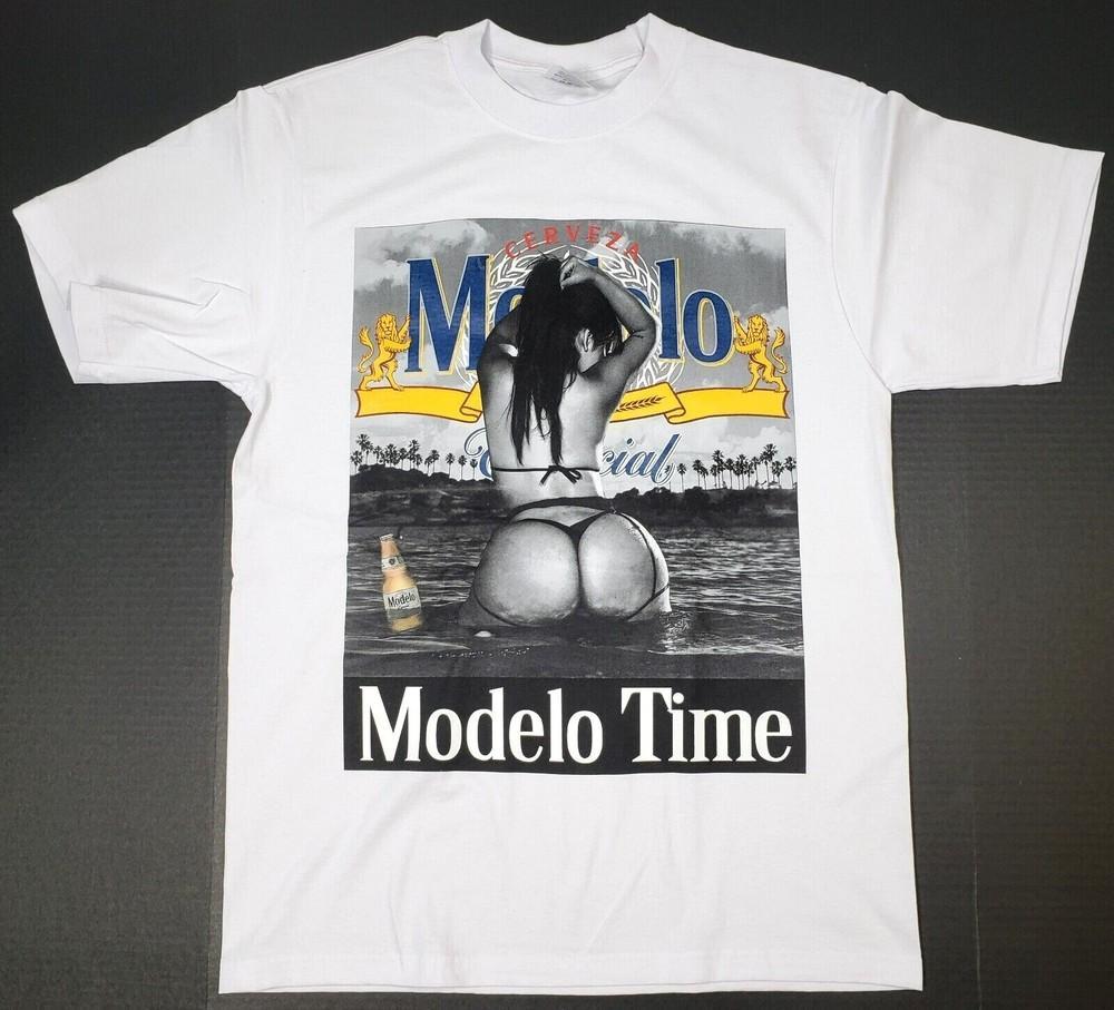 MODELO TIME Футболка Мексика Пиво Мексиканское Пиво Мужская Уличная Одежда Футболка Белая Новая Унисекс Футболка XXXL