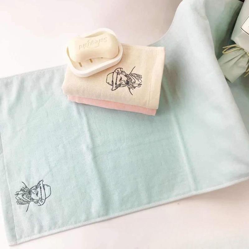 

Твердое хлопковое домашнее полотенце для лица для взрослых нежное удобное ретро впитывающее универсальное многоразовое для спальни простое ежедневное шикарное 75-35cm синий