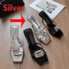 Fashion Aphixta 9cm High Heels Elegant Women Slides Big Crystal Luxury Square Toe Party Dress Slides Thin Heels Sexy Shoes For Woman