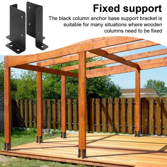 4 stk Stolpebraketter Rustsikre Høy Holdbarhet Justerbare DIY Kraftige Tregjerde Terrasse