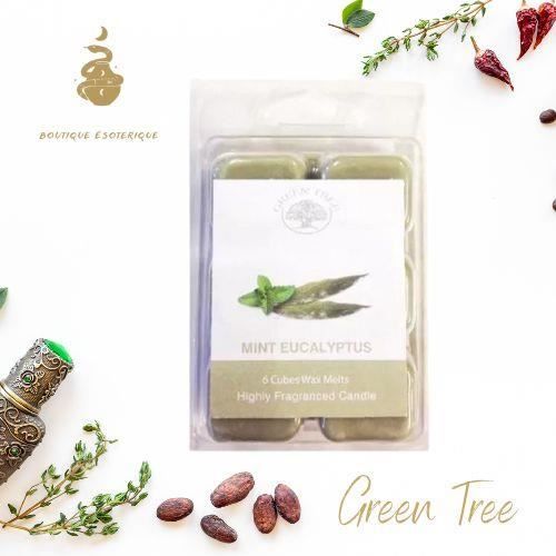 Bougie - Green Tree - Carré de Cire Menthe - Eucalyptus - Intérieur - Style Scandinave