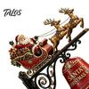 Outdoor Garden Entrance Accents Christmas Bell Wall Hanging Decoration, Santa Sleigh Reindeer Ornament, Large Decorative Anniversary Birthday