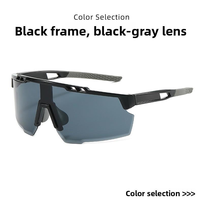 Mens Cycling Sunglasses Polarized Pc Frame Gray Lenses For Outdoor Sports And Travel чёрный