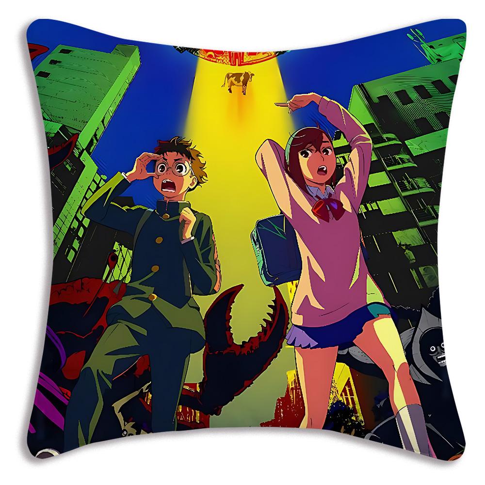 Comic cartoon D-Dandadans Pillow Covers Cartoon Sofa Decorative Home Double-sided Printing Short Plush Cute Cushion Cover
