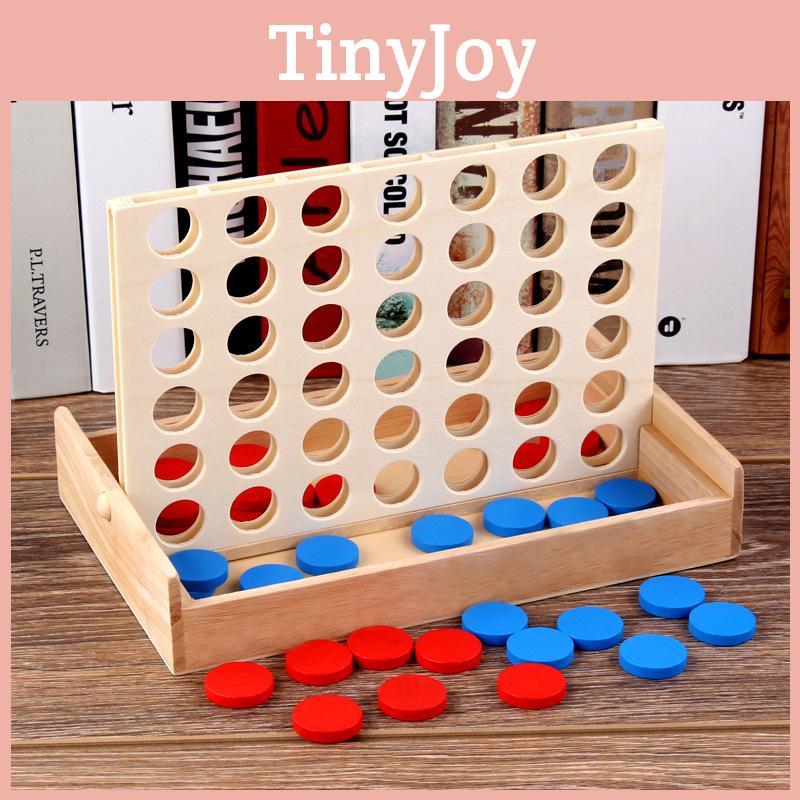 4 Wooden Chess Connected Line Game Board Children Puzzle Toy For Educational