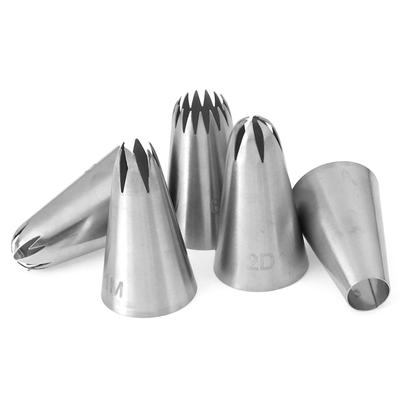5 Pcs Stainless Steel Icing Piping  Pastry Nozzles Cupcake Cream Making Set