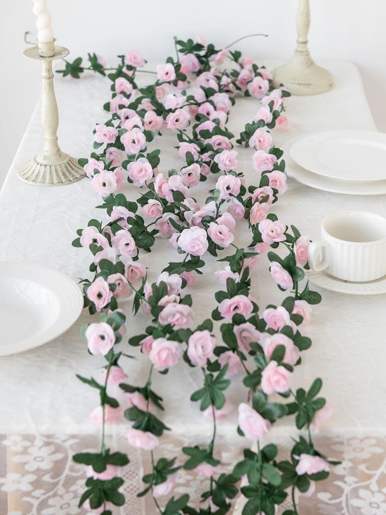 Silk Roses Artificial Flowers Garland For Wedding Season Home Room Decoration Spring Autumn Garden Arch DIY Gift Fake Plant Vine