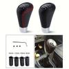 Universal 5 Speed Manual Leather Red Stitch Gear Shift Knob Car Gear Stick Shift Knob Lever Manual Transmission M8 M10 M12