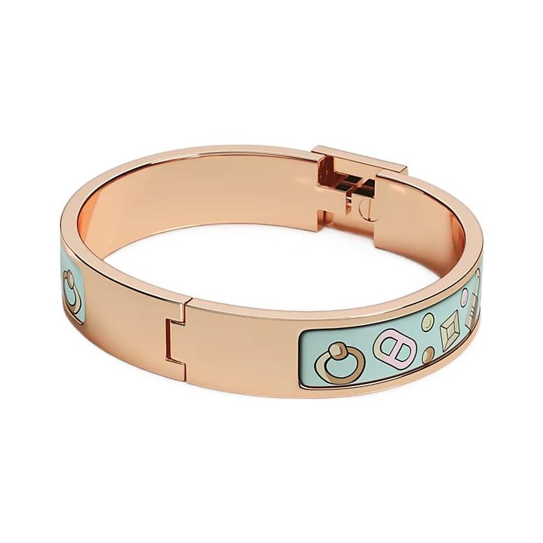HERMES Cadenas Bangles Women's Rose Gold/Blue H702312FOE4PM