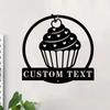 Baker Metal Sign, Cupcake Wall Art, Personalized Bakery Decor, Kitchen Sign for Baker, Baking Shop Gift
