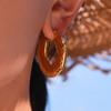 18K Gold-Plated Geometric U-Shaped Metal Texture Earrings, Non-Fading and Fashionable.