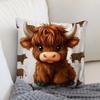 Highland Cow Printed Cushion Covers Zipper Square Sofa Pillowcase Bedroom Chair Pillow Covcers Home Living Room Decortions