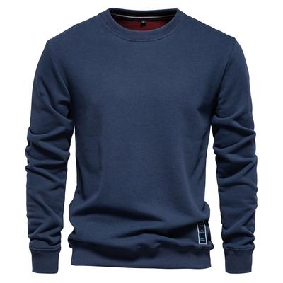 Cotton-blend Mens Crew Neck Solid Color Sweatshirts Pullover Casual Sport Sweatshirt for Men