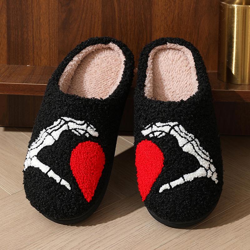 Autumn Winter Halloween Slippers Women Indoor Home Non Slip Warm Cotton Slippers Woman Lightweight Soft Plush Slides