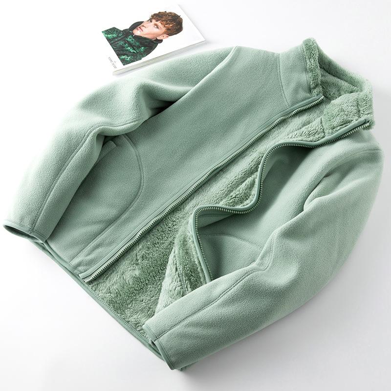 

Зимний свитер, пальто, флисовая куртка, толстая однотонная куртка из кораллового флиса