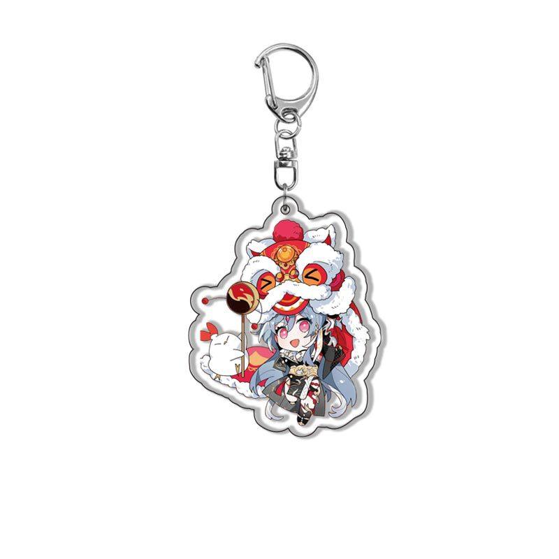 6CM Honkai Impact 3 Game Keychains Kiana Kaslana Double-sided Cartoon Figure Key Ring for Women Men Car Handbag Pendant Gifts