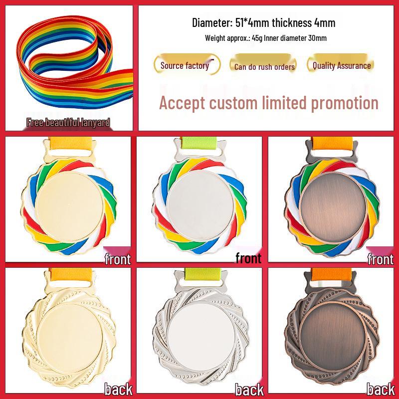 Metal Marathon Commemorative Medal - Award for Children s Running Event (Gold, Silver, Bronze)
