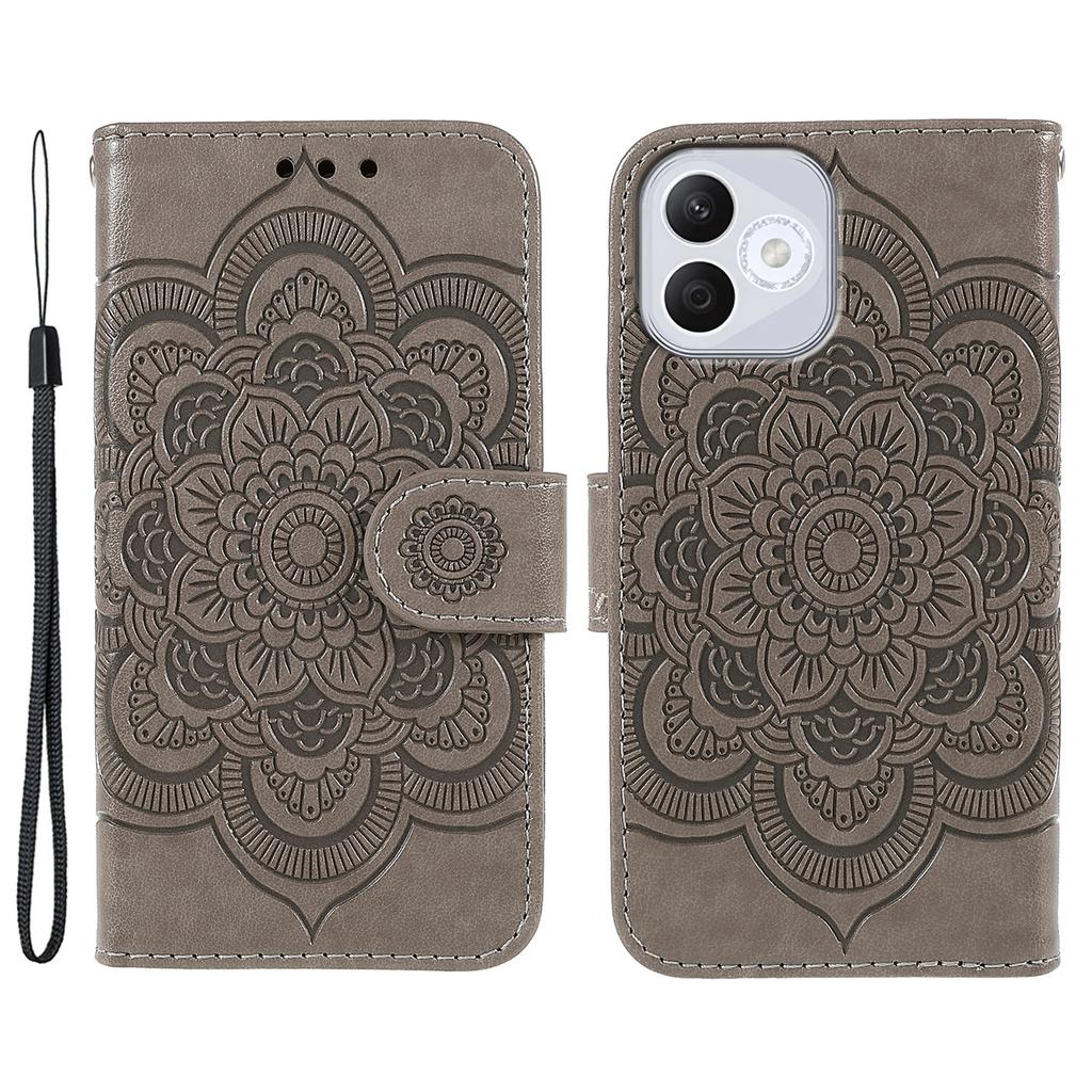 For Honor 400 Lite Case PU Leather Mandala Imprinted Design Wallet Phone Cover