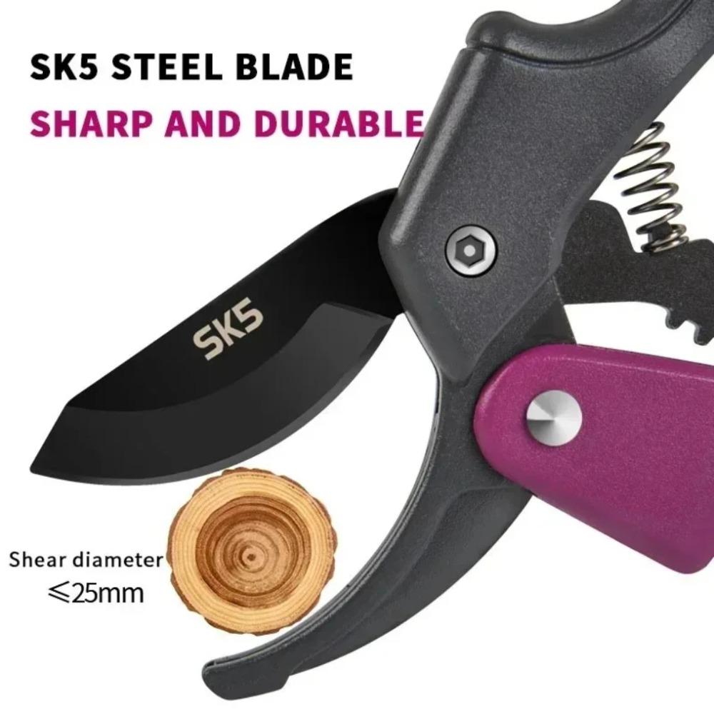 SK5 High Carbon Steel Gear Driven Scissors for Less Effort Garden Bypass Tree Rough Pruning Scissors