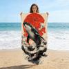 Japanese Ukiyo-e Whale Beach Towel Large Beach Towel Super Absorbent Suitable for Beach Pool Camping Summer Gift for Friends