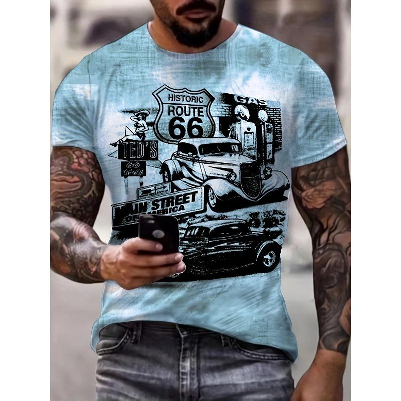 ETST48 Bedrukt Heren T-shirt met Korte Mouwen - Zacht Ademend Comfort voor Dagelijks Gebruik M