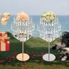 Crystal Wedding Flower Stand 5 Layer Fountain Display Holder W/ Acrylic Beads for Event Table Party Decor