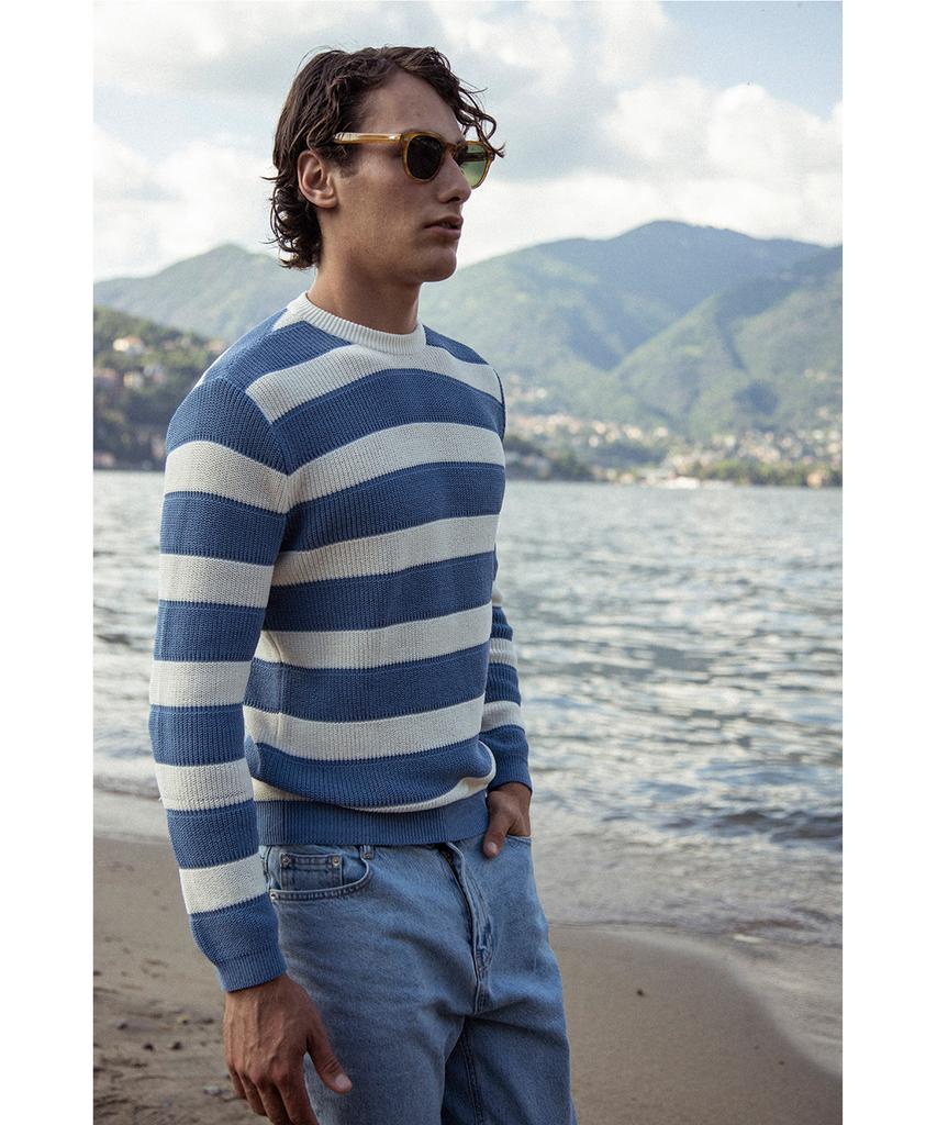 IOLO Striped Crew Neck_Blue
