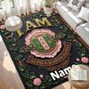 Custom Name Personalized Alpha Kappa Alpha Print Carpet, Versatile Home Decor Rug, for Playroom, Apartment, Balcony, Entryway, Hallway Gift
