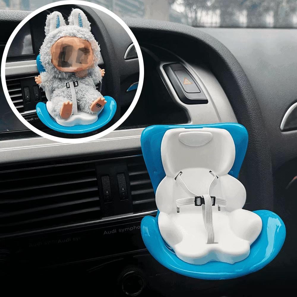 Asiento de Seguridad para Muñeca de Coche para Labubu 17-19cm Modelo de Silla de Dibujos Animados Decoración de Salida de Asiento de Coche para Muñeca Labubu Accesorios para Coche Interior