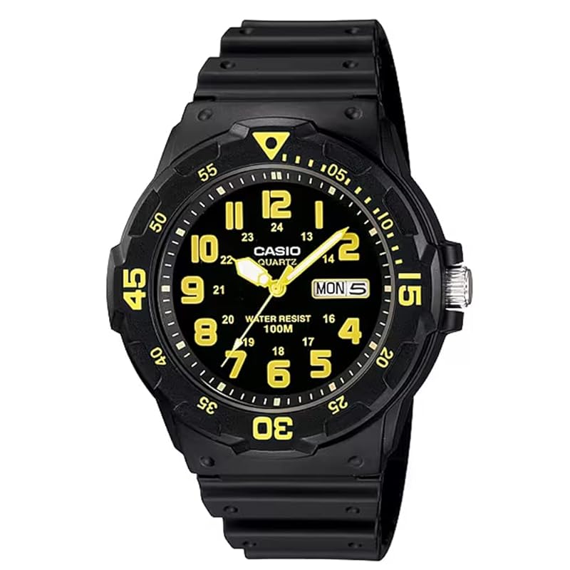 

[Casio] standard STANDARD quartz watch MRW-200H-9BV men s Black x yellow overseas model [product]