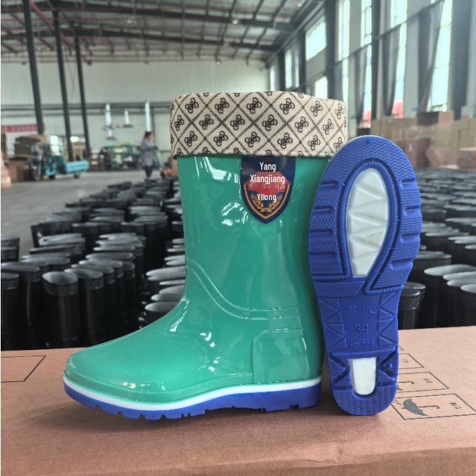 Men's High-Top Non-Slip PVC Construction Rain Boots - Wear-Resistant, Water-Resistant Mid-Calf Rubber Shoes