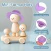 [PATIKIL] 4-inch Mini Formal Hats, 12pcs, Miniature Doll Top Hats, Craft Hair Accessories, for Doll Snowman, Black