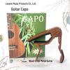 Guitar Medium Grip Wood Grain Capo with Card and Pick Slots