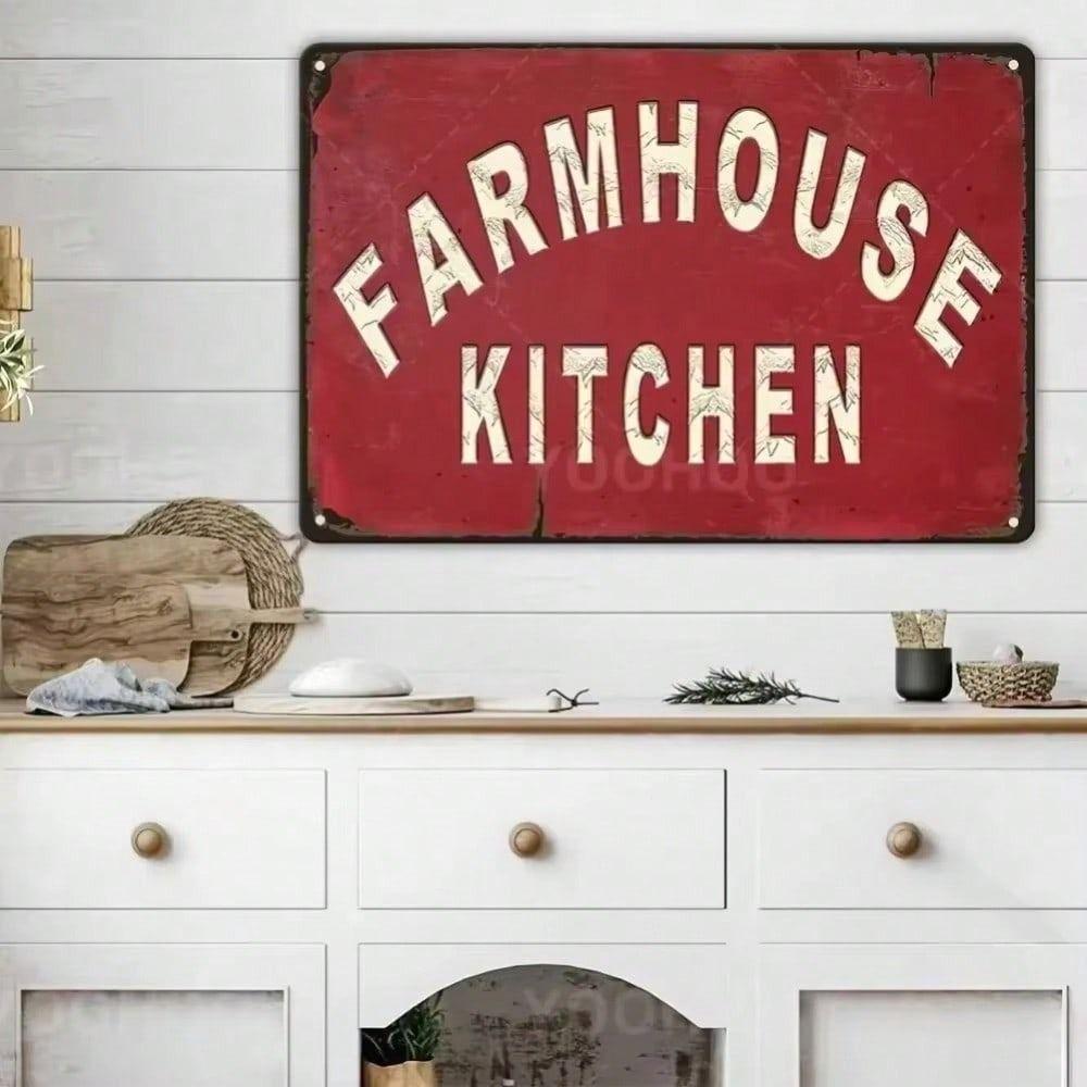 Vintage Metal Farmhouse Kitchen Sign Wall Art Decor