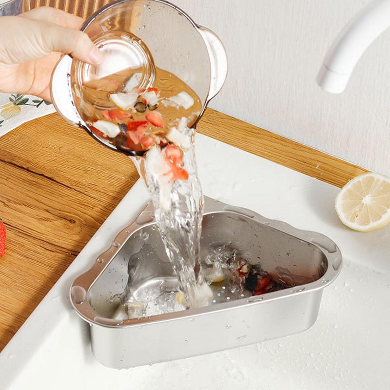 

Kitchen Triangular Sink Filter Drain Basket For Kitchen Sink Basket For Sink Food Strainer Stainless Steel For Fresh Vegetab CHINA
