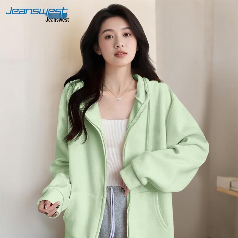 Jeanswest Women's Korean Style Loose Hooded Sweatshirt