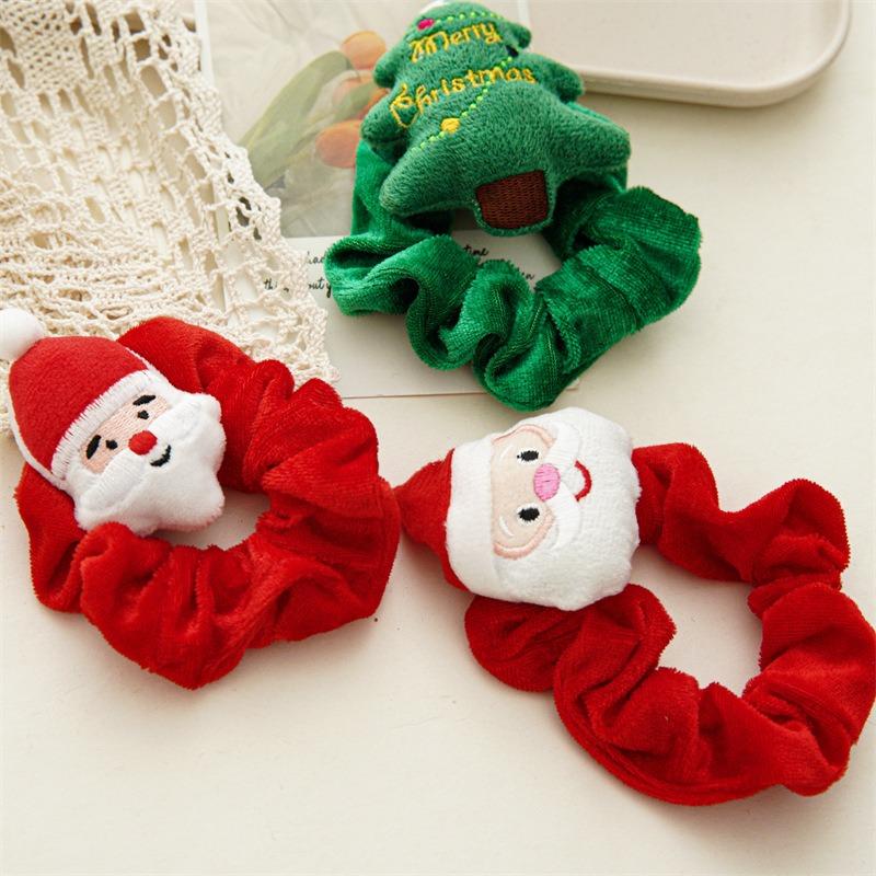 Multiple Winter Christmas Tight Corsets, Plush Cartoon Hair Ropes, Cute Santa Claus Hair Accessories, Braided Hair Loops